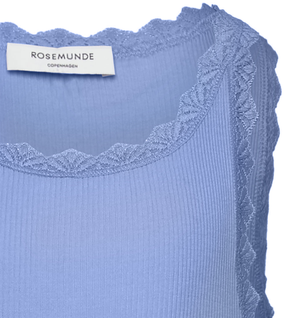 Rosemunde Top - Rib - Balta - Blue Heaven w. Lace