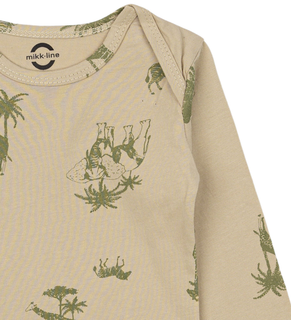 Mikk-Line Romper l/s - 2-pack - Grijs Green