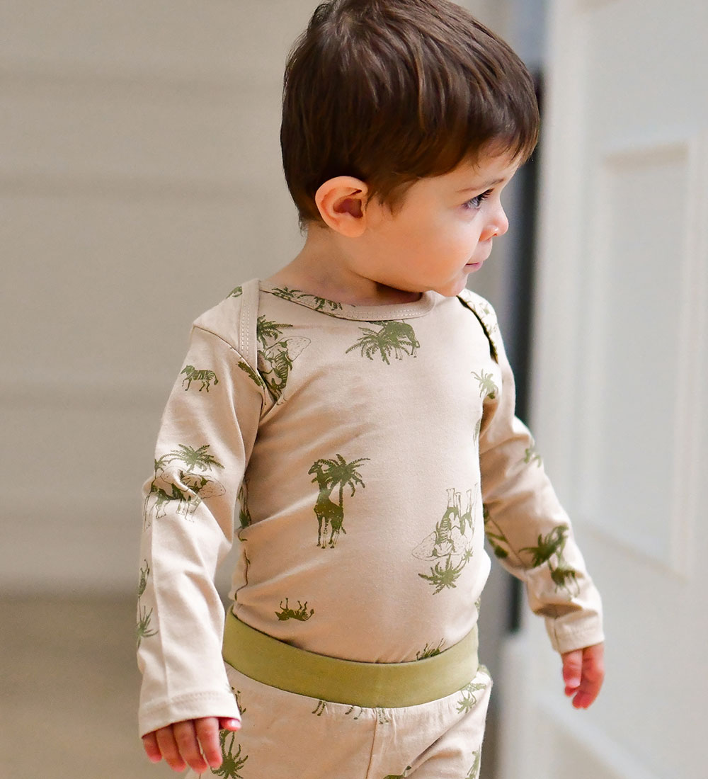 Mikk-Line Romper l/s - 2-pack - Grijs Green