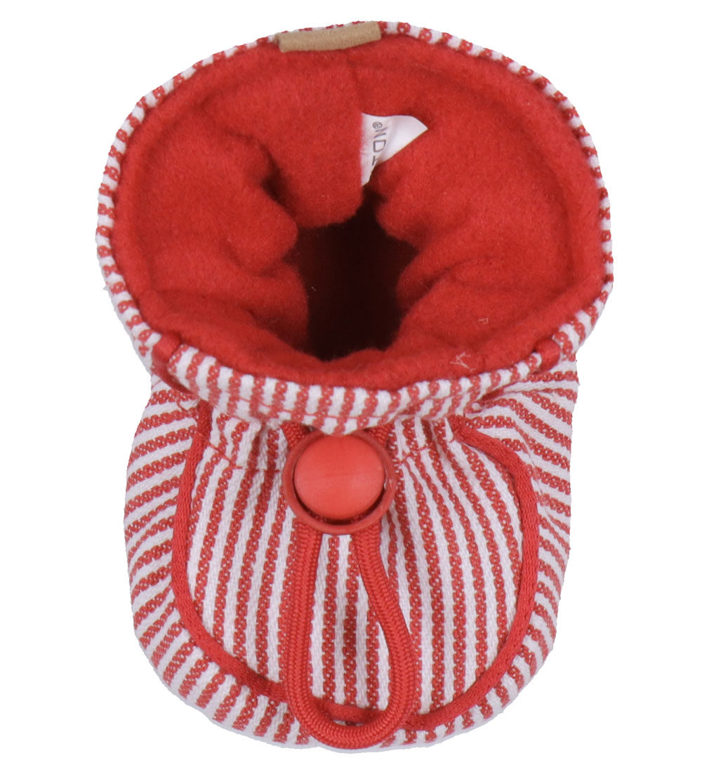 Melton Booties - Striped - True Red