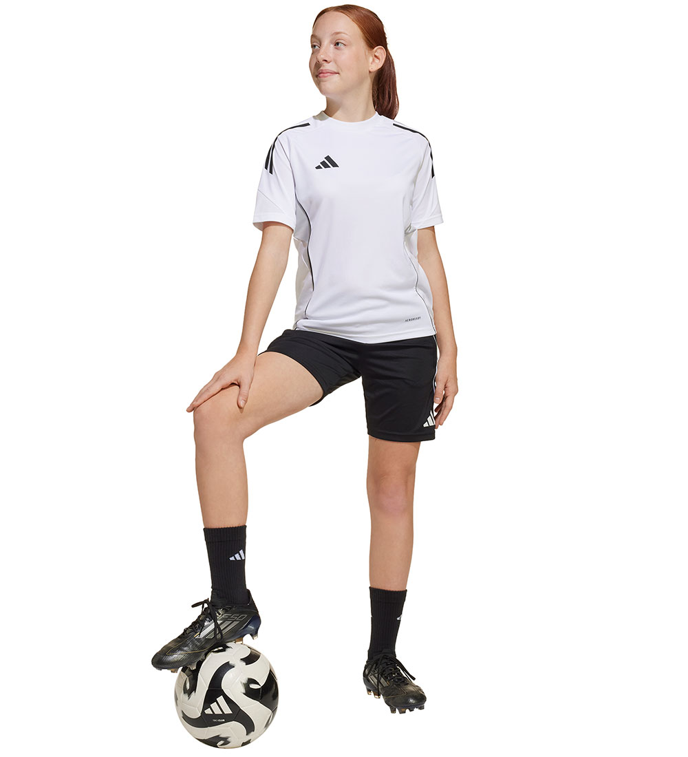 adidas Performance T-Shirt - Tiro25C - White w. Black/Grey