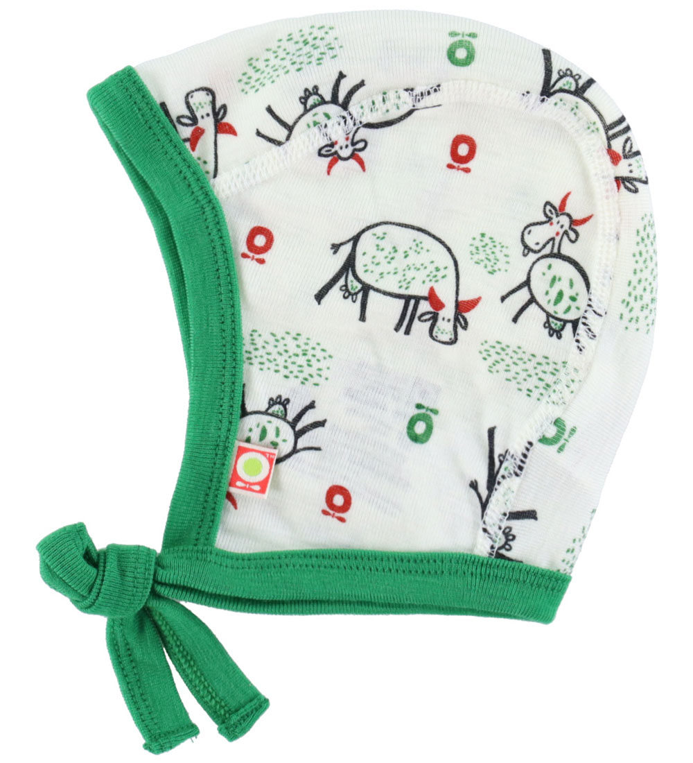 Katvig Baby Hat - Wool - Off White w. Cows