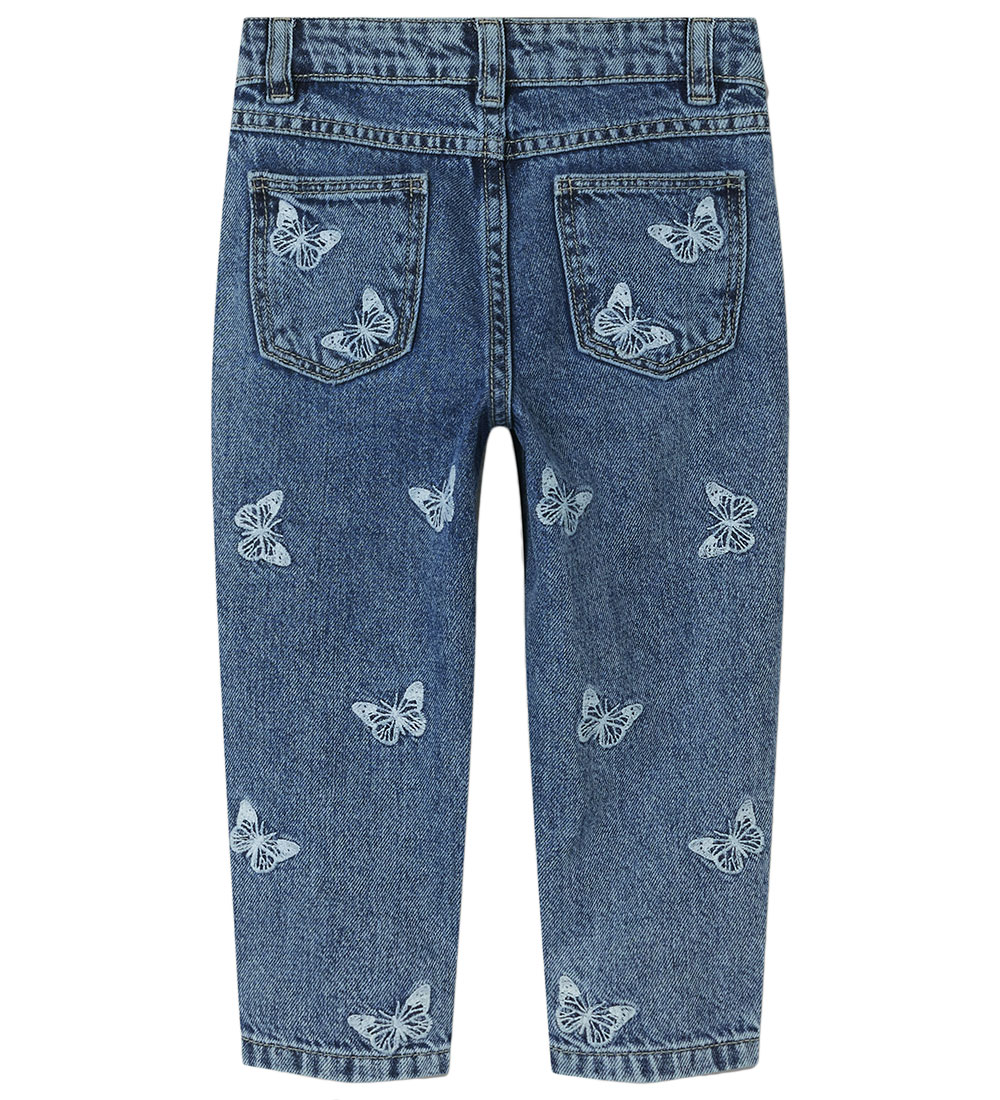 Name It Jeans - Noos - NmfBella - Medium+ Blue Denim w. Butterfl