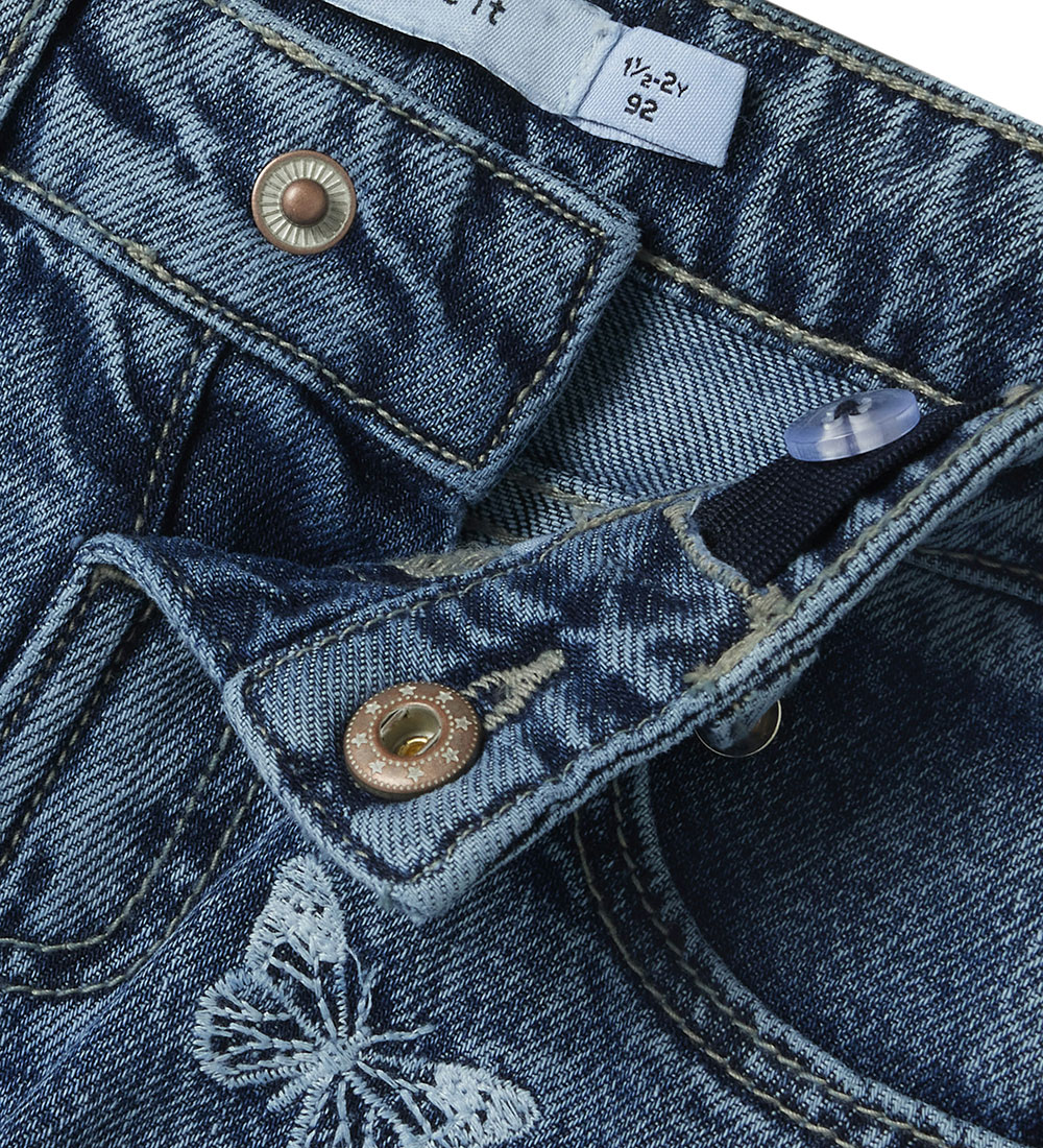 Name It Jeans - Noos - NmfBella - Medium+ Blue Denim w. Butterfl