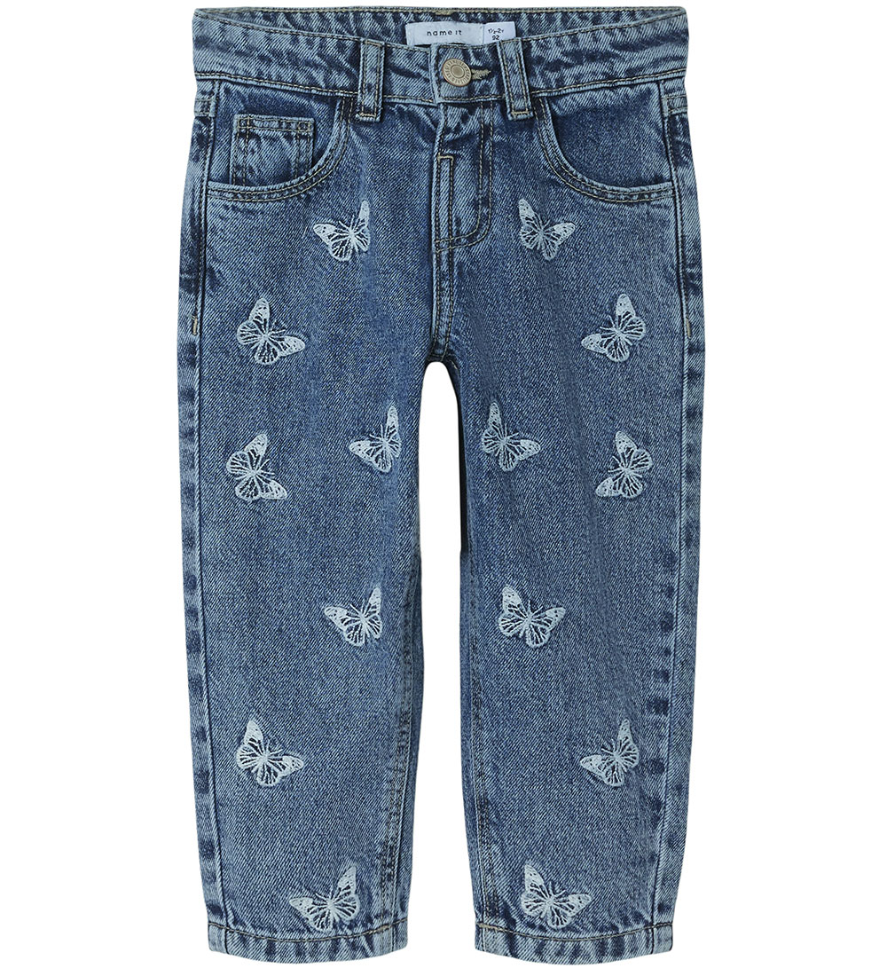 Name It Jeans - Noos - NmfBella - Medium+ Blue Denim w. Butterfl