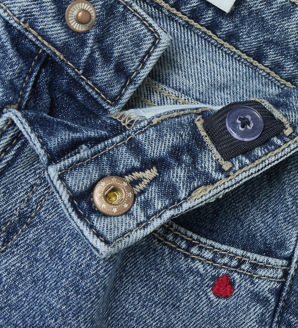 Name It Jeans - Noos - NmfBella - Medium+ Blue Denim w. Hearts