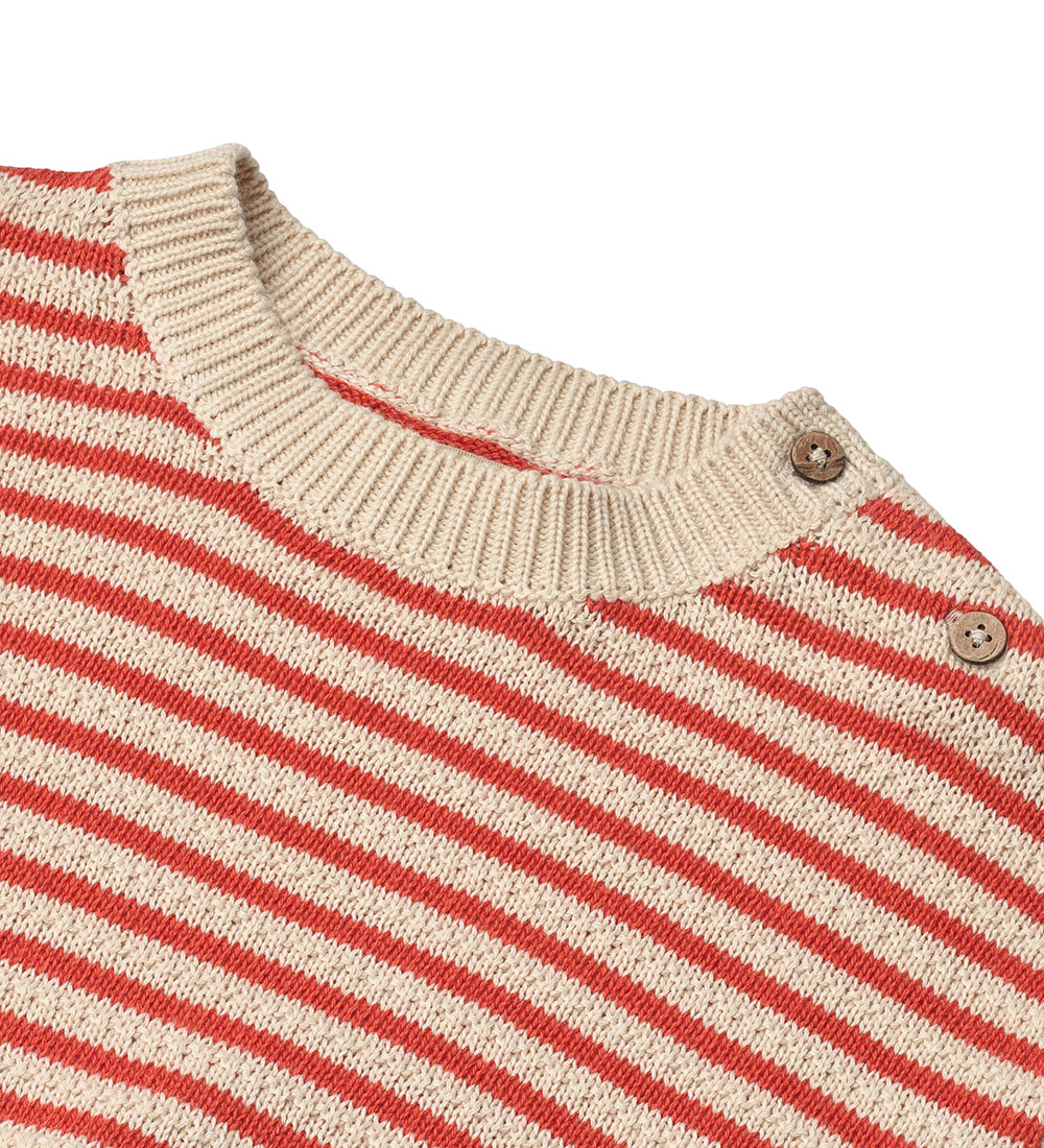 Wheat Blouse - Knitted - Leise - Red Stripe