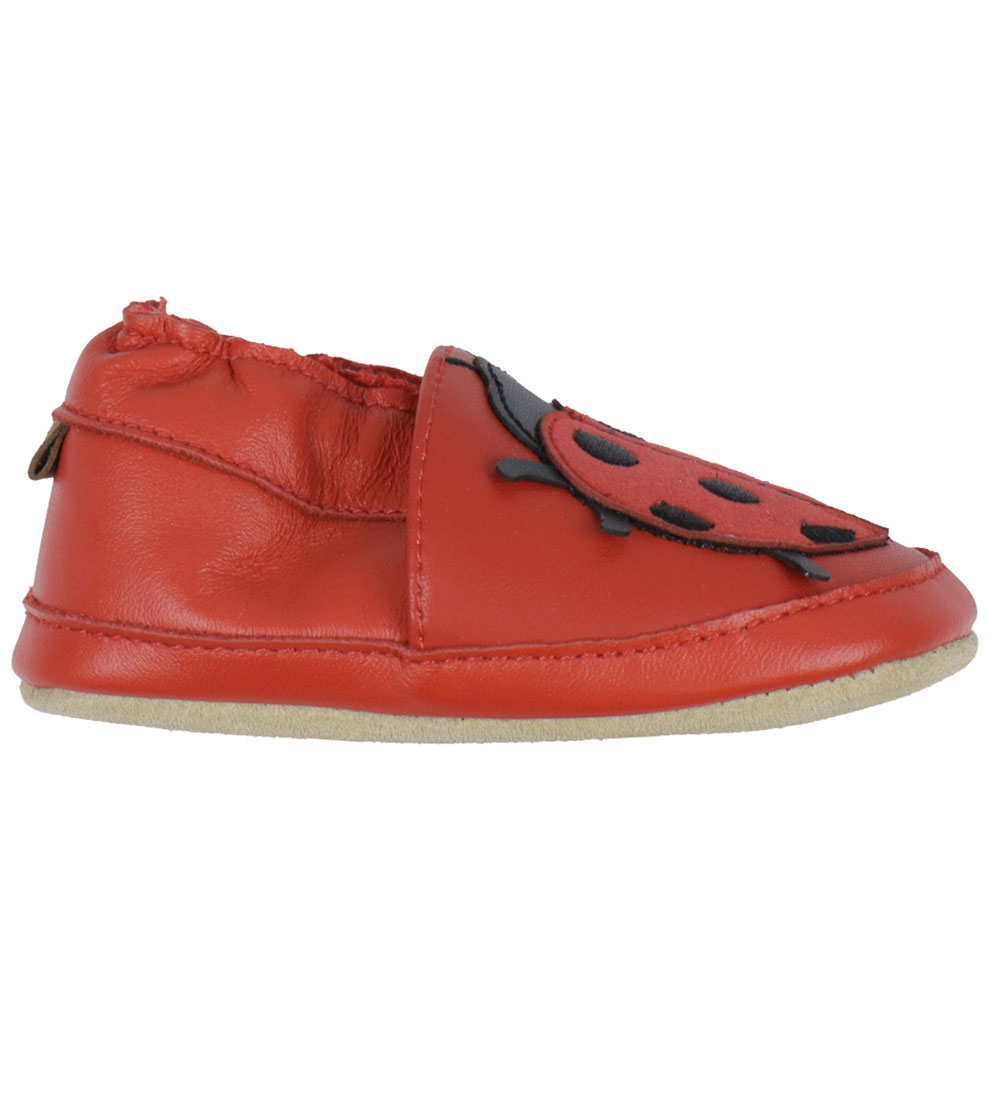Melton Soft Sole Leather Shoes - Ladybug - Pompeian Red