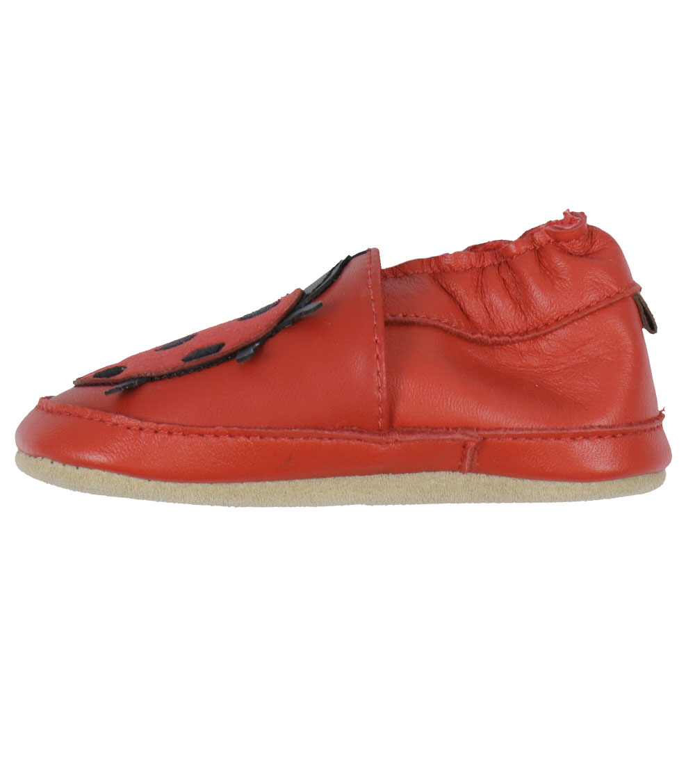 Melton Soft Sole Leather Shoes - Ladybug - Pompeian Red
