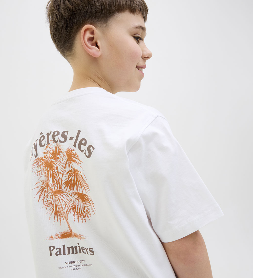 Jack & Jones T-shirt - JorParos - Bright White/Palms