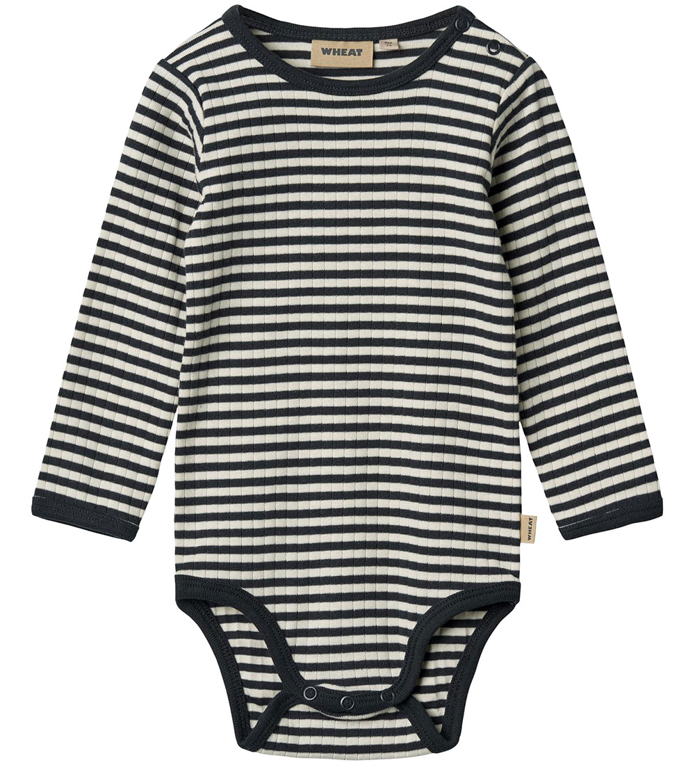 Wheat Bodysuit l/s - Rib - Berti - Navy Stripe