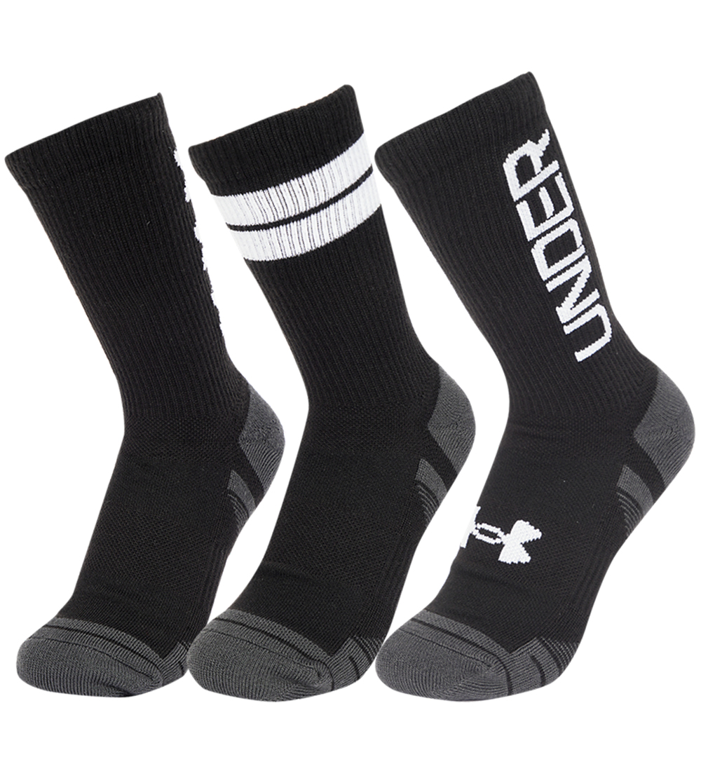 Under Armour Socken - 3er-Pack - Schwarz m. Weiß/Grau