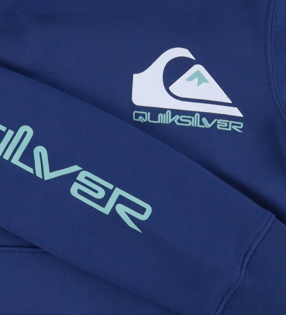 Quiksilver Hoodie - Omni Logo - Blå m. Tryck