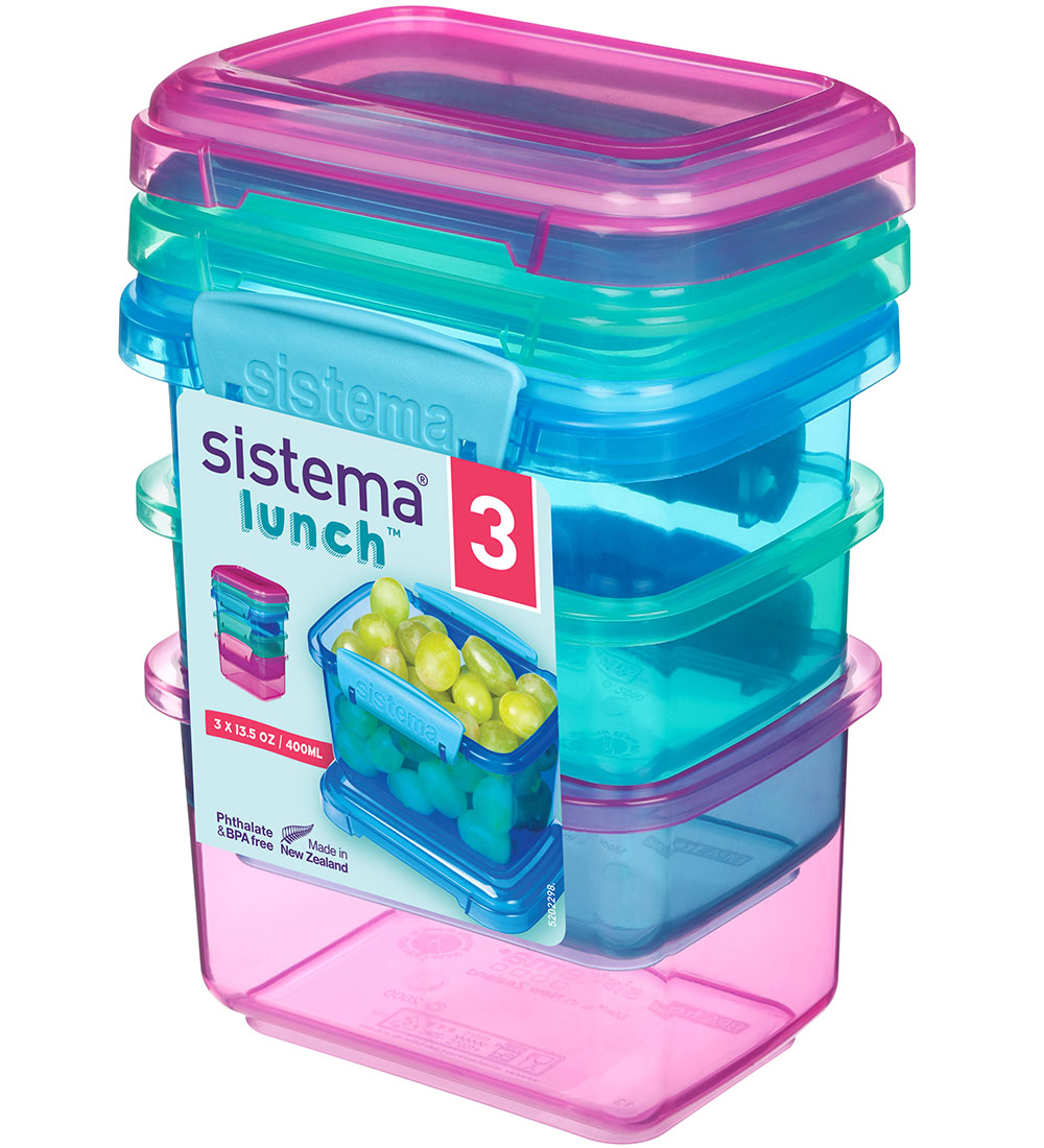 Sistema Lunchbox - 400 mL - 3-Pack - Pink/Blue/Turquoise