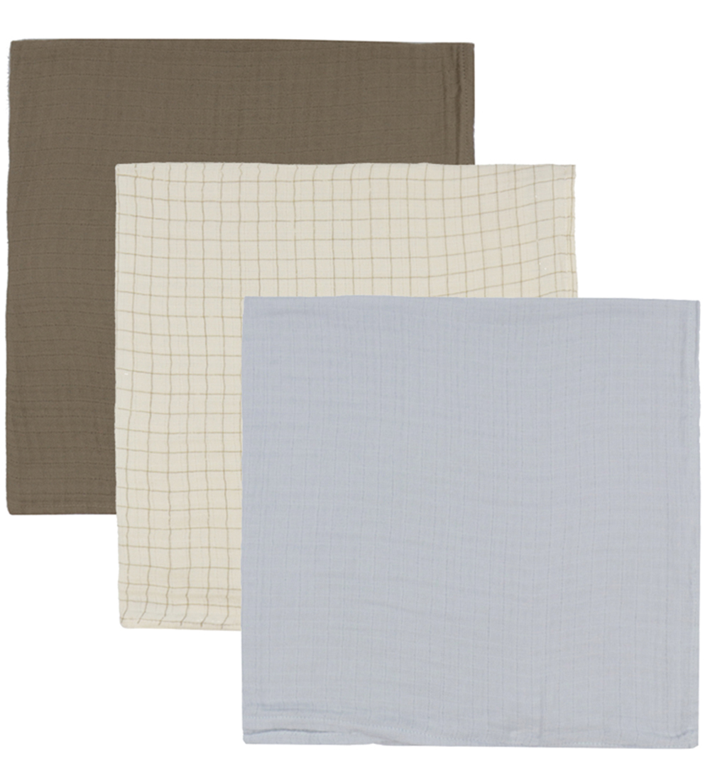 Lil Atelier Hydrofiele Doek - 3-pack - NbnFergie - Damp Blue