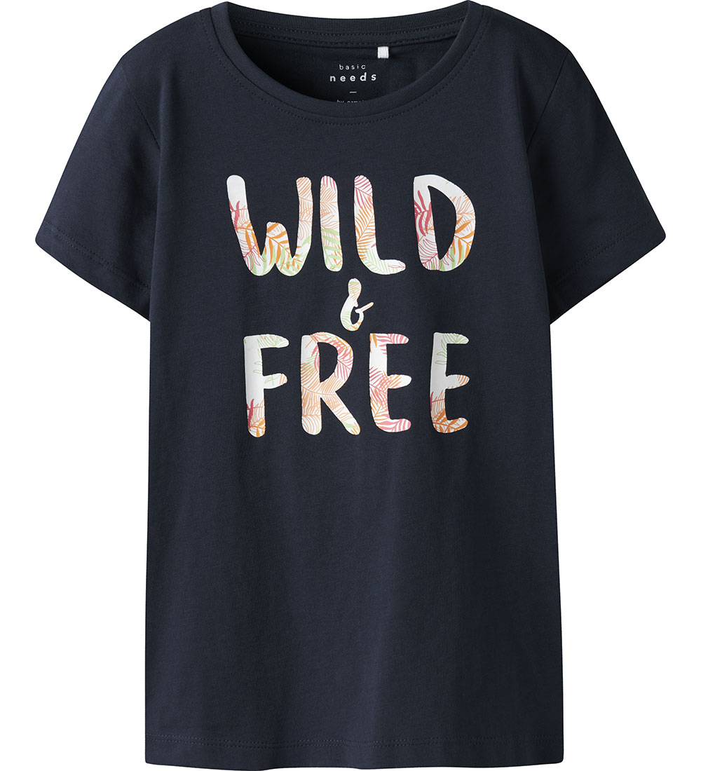 Name It T-shirt - Noos - NkfVanaya - Dark Sapphire/Wild & Free