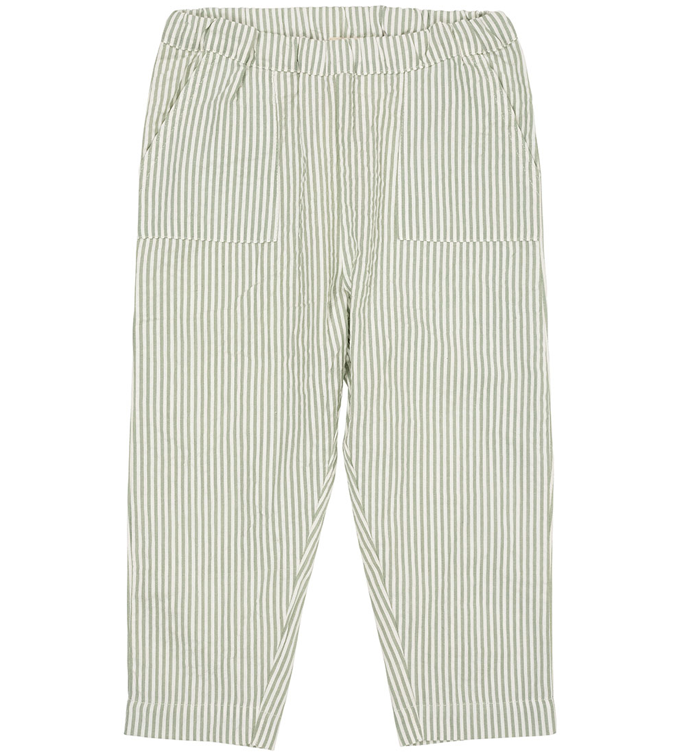 Copenhagen Colors Byxor - Green W. Cream Stripe