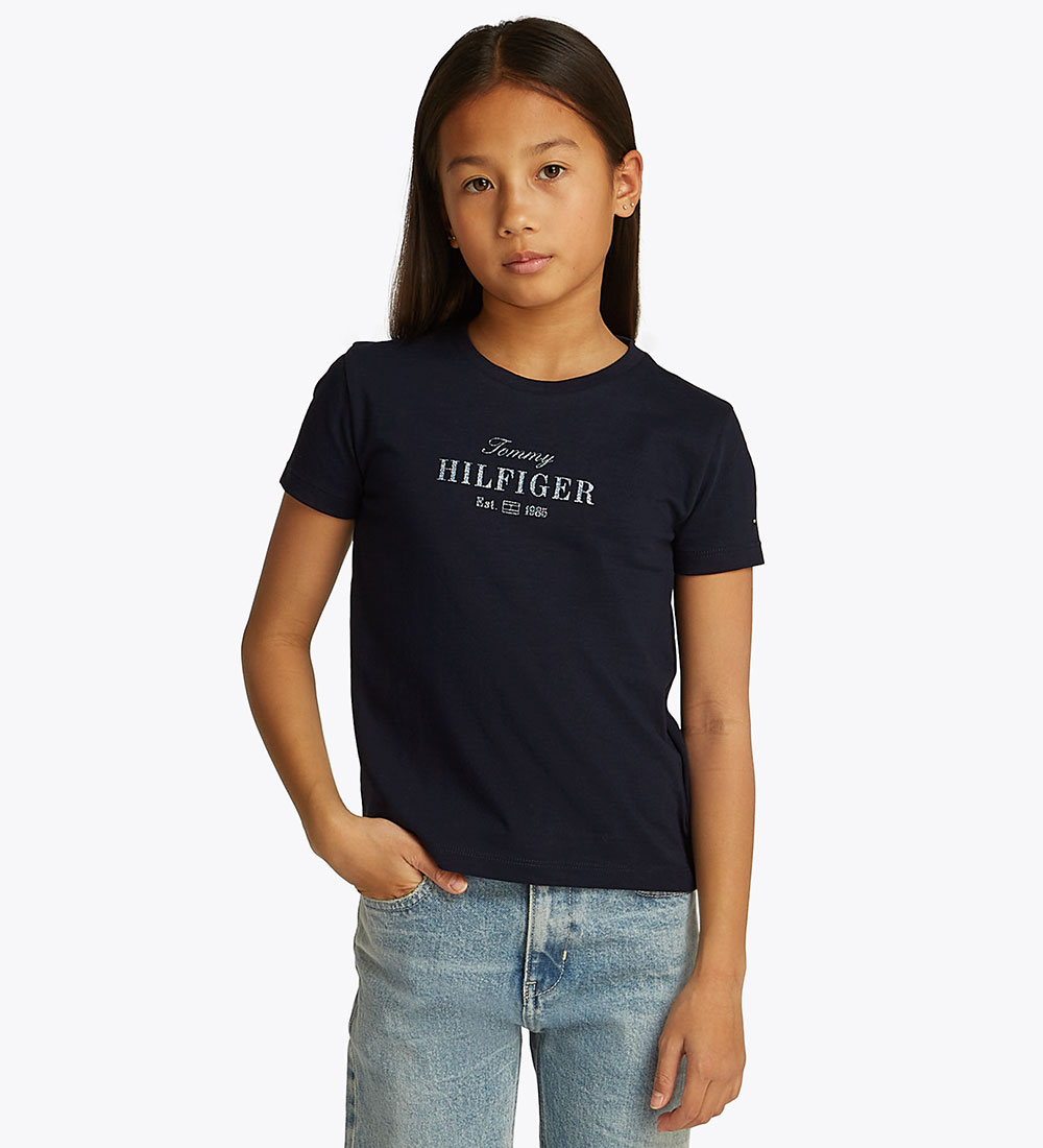 Tommy Hilfiger T-Shirt - Schriftzug - Dark Nacht Navy