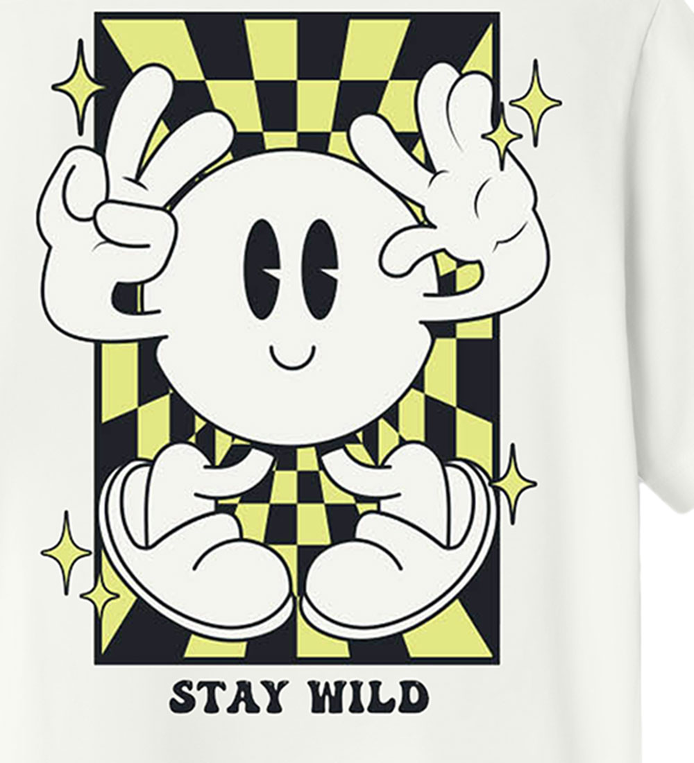 Name Imj n+t T-shirt - NkmZulla - Bright White/Sunny Lime