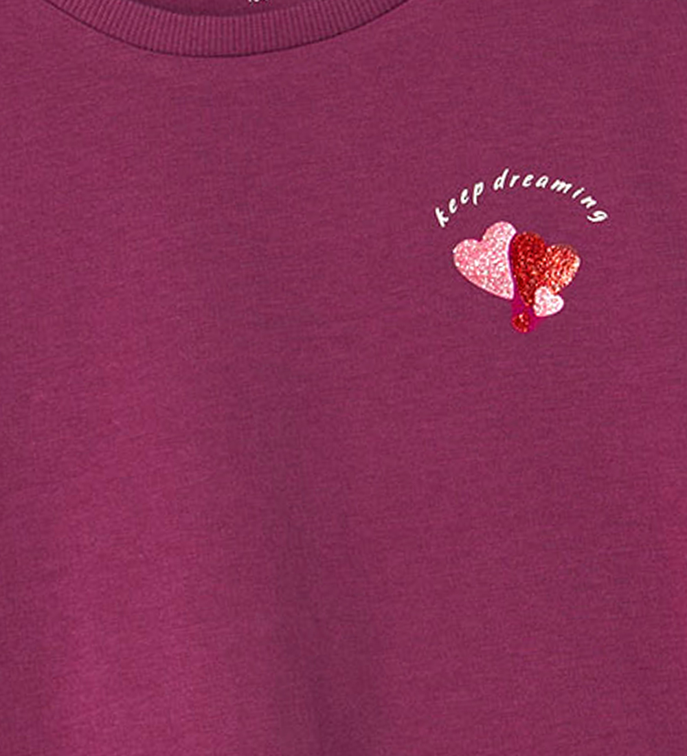 Name It T-shirt - NmfBetria - Boysenberry w. Glitter