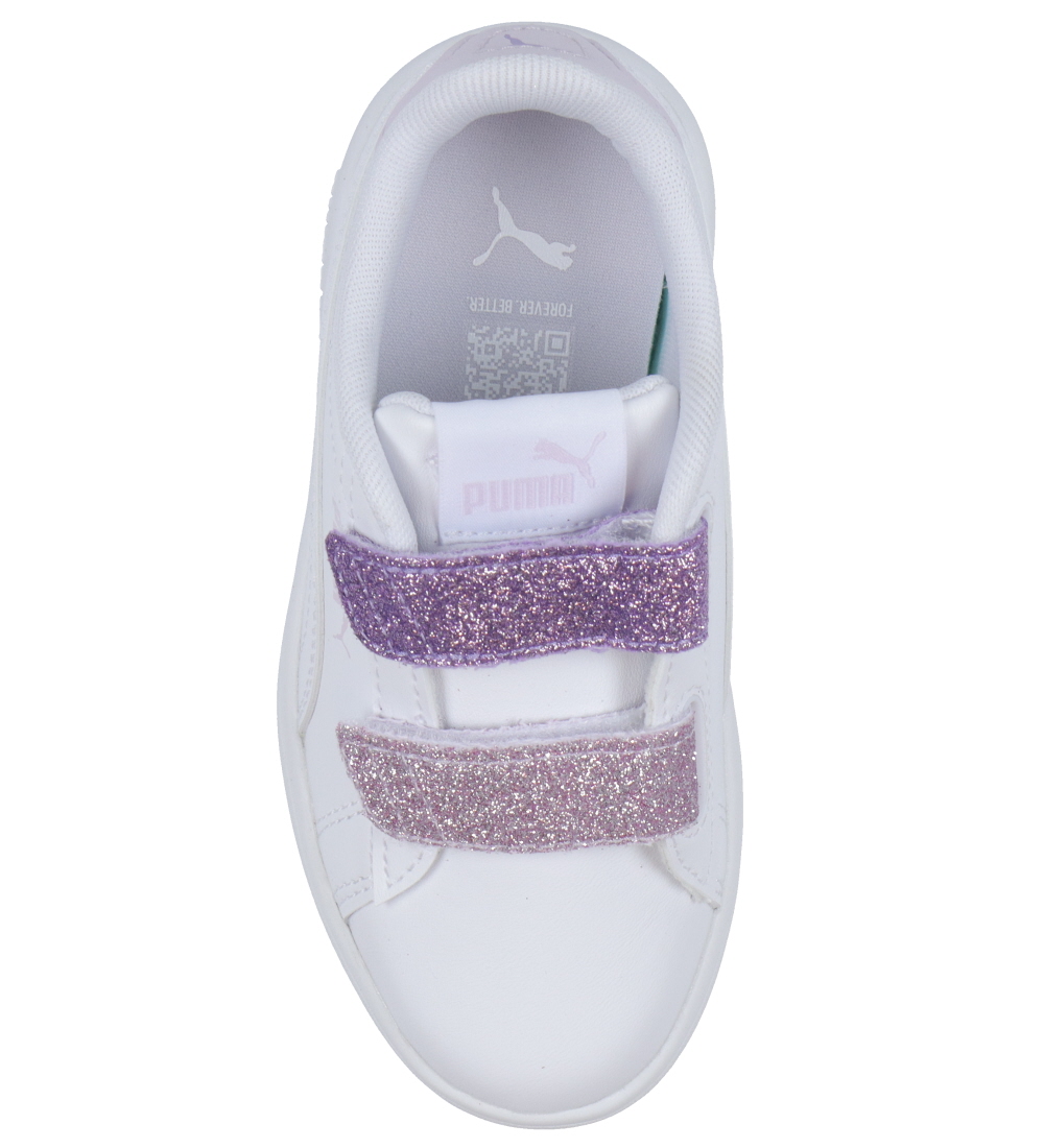 Puma Schuhe - Smash 3.0 L Glitter Klettband V PS - White/Lavende