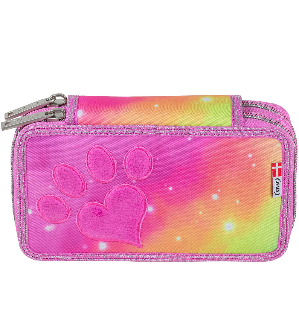 Jeva Pencil Case w. Contents - Twozip - Rainbow Paw