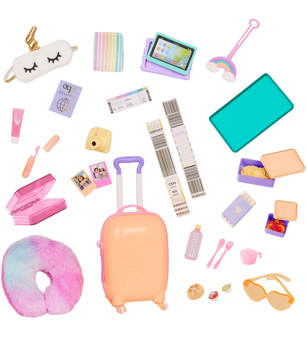 Our Generation Doll Accessories - Cardboard Suitcase - Rainbow