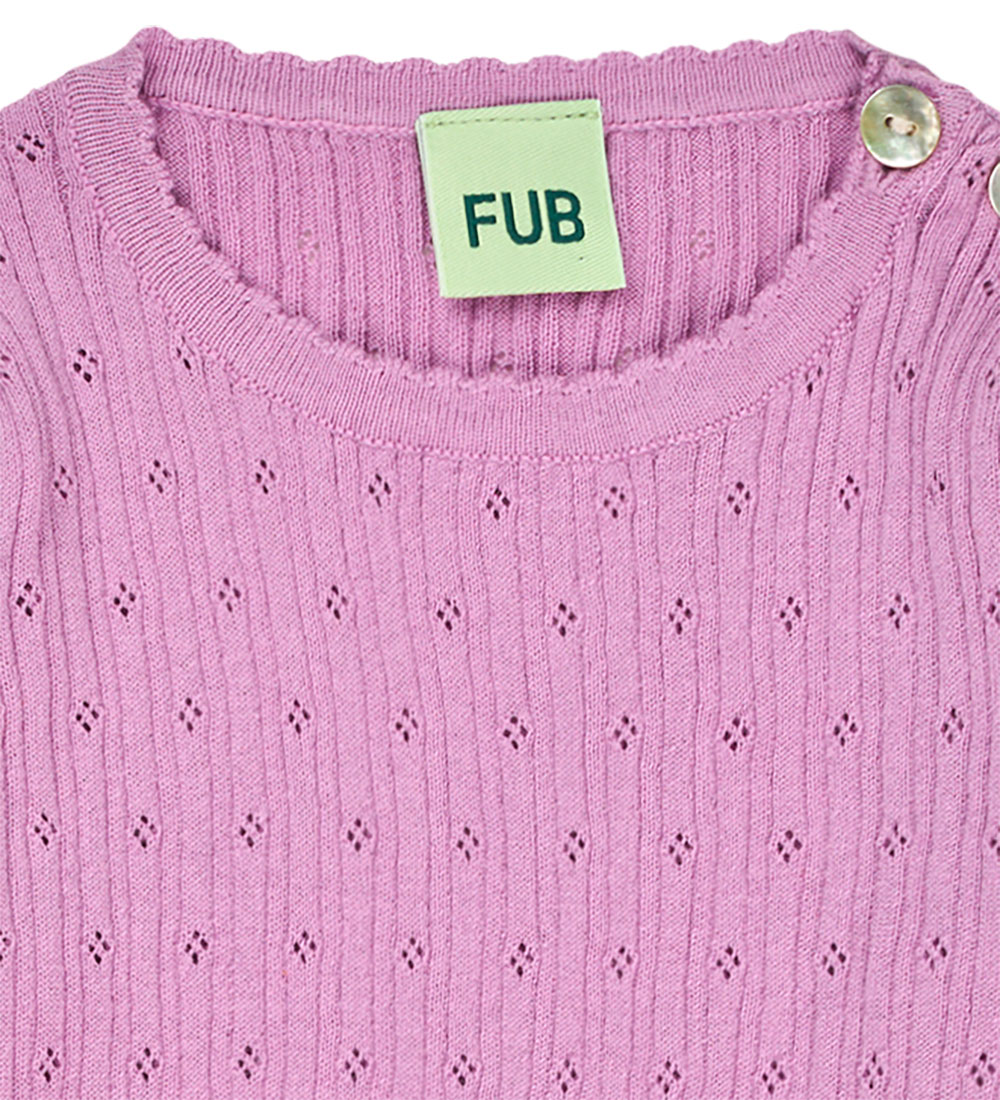 FUB Bodysuit s/s - Rib - Pointelle - Orchid