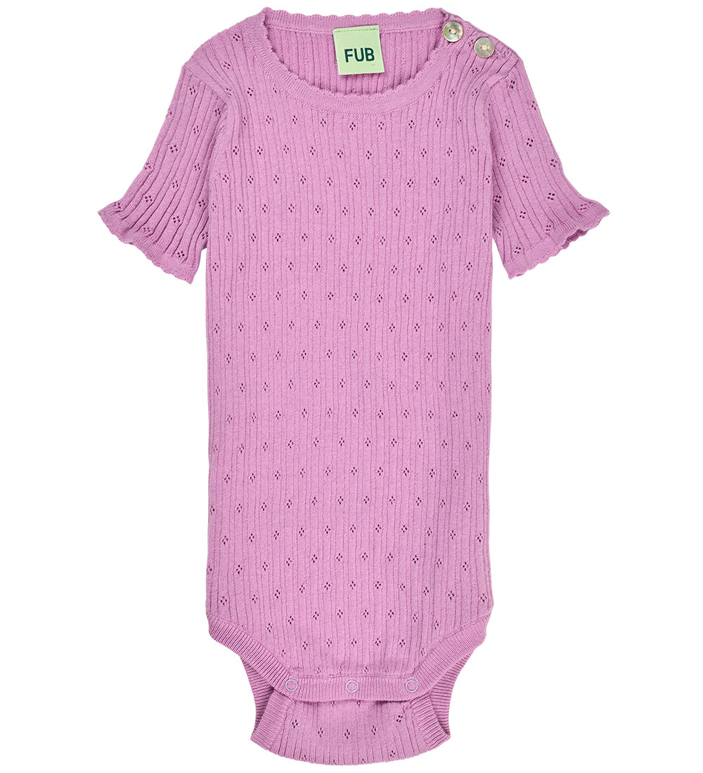 FUB Bodysuit s/s - Rib - Pointelle - Orchid