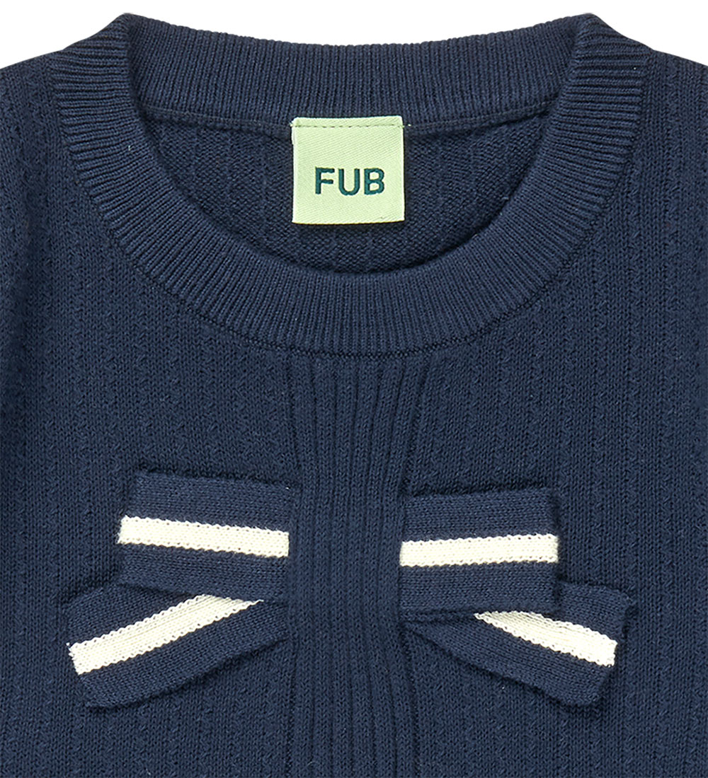FUB T-shirt - Knitted - Bow - Dark Navy