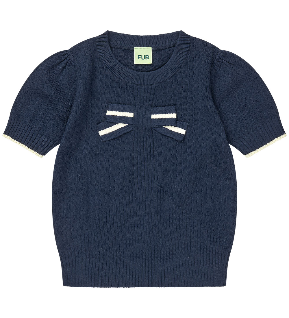 FUB T-shirt - Knitted - Bow - Dark Navy