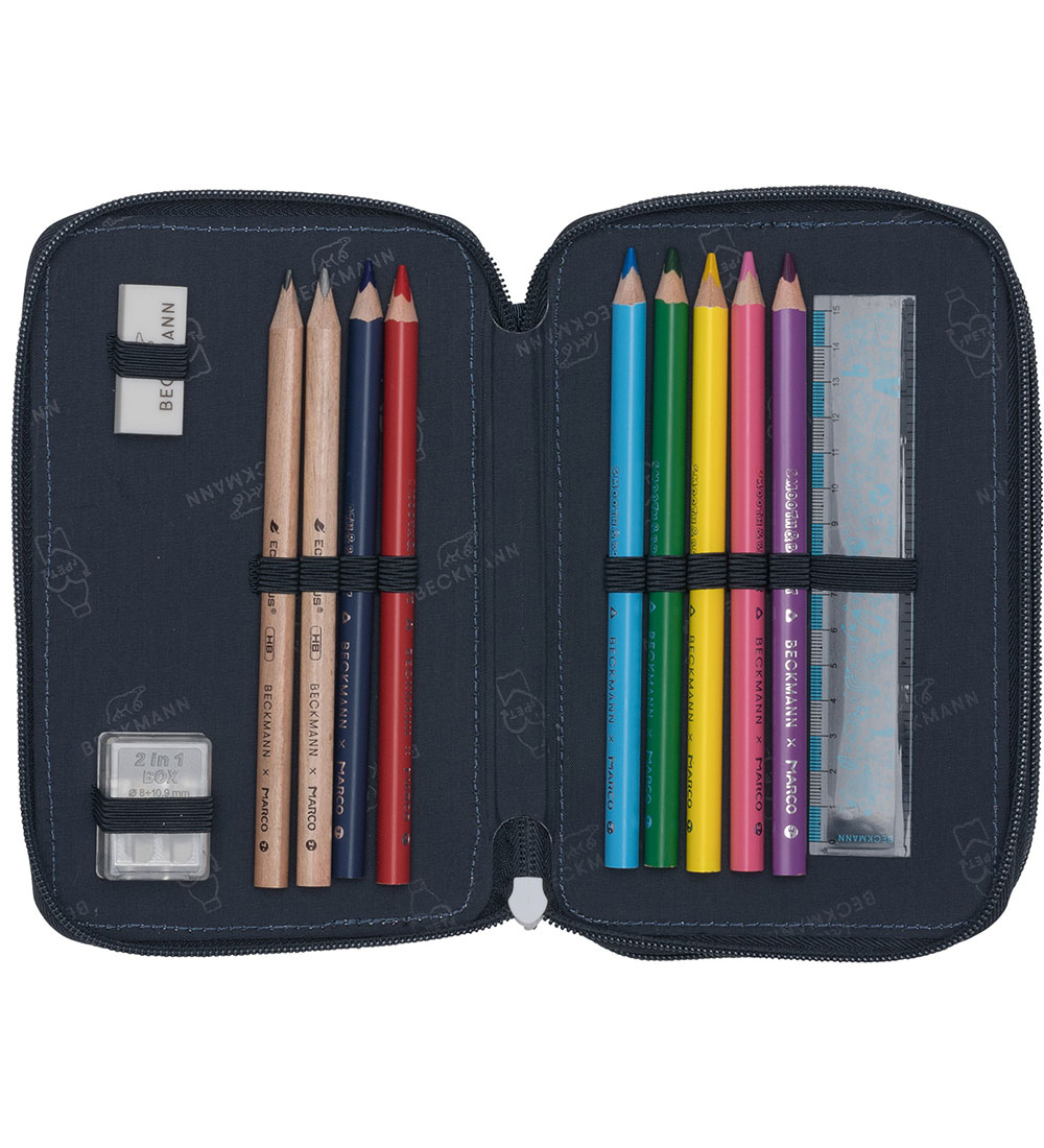 Beckmann Pencil Case w. Contents - Tech Rex - Black