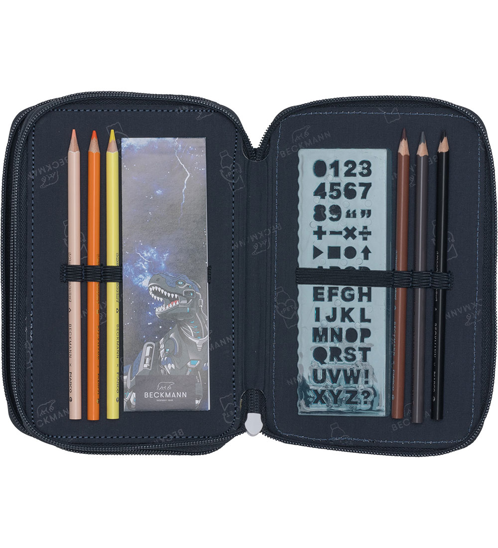 Beckmann Pencil Case w. Contents - Tech Rex - Black