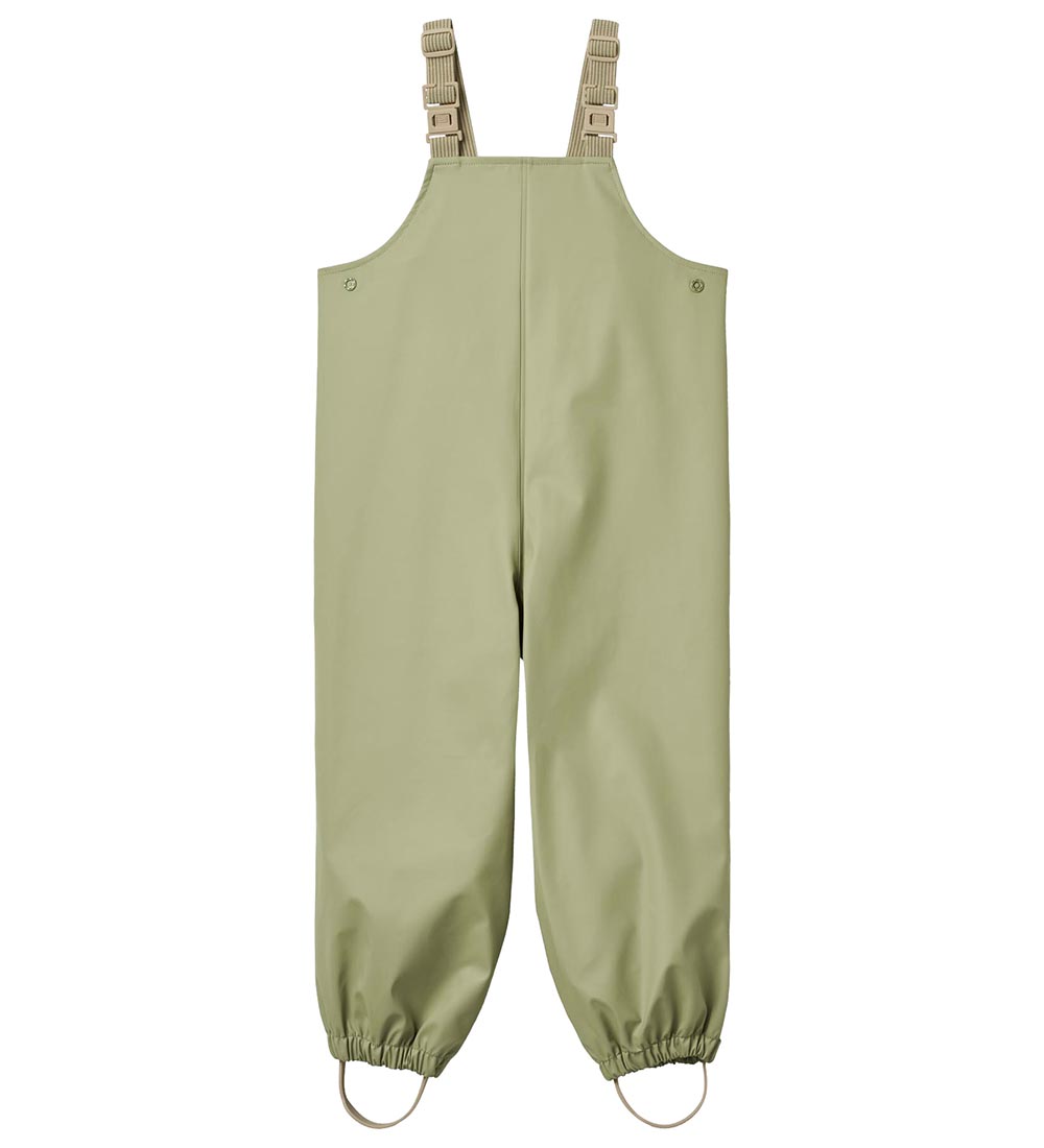 Wheat Rain Pants w. Suspenders - PU - Charlo - Green Tea