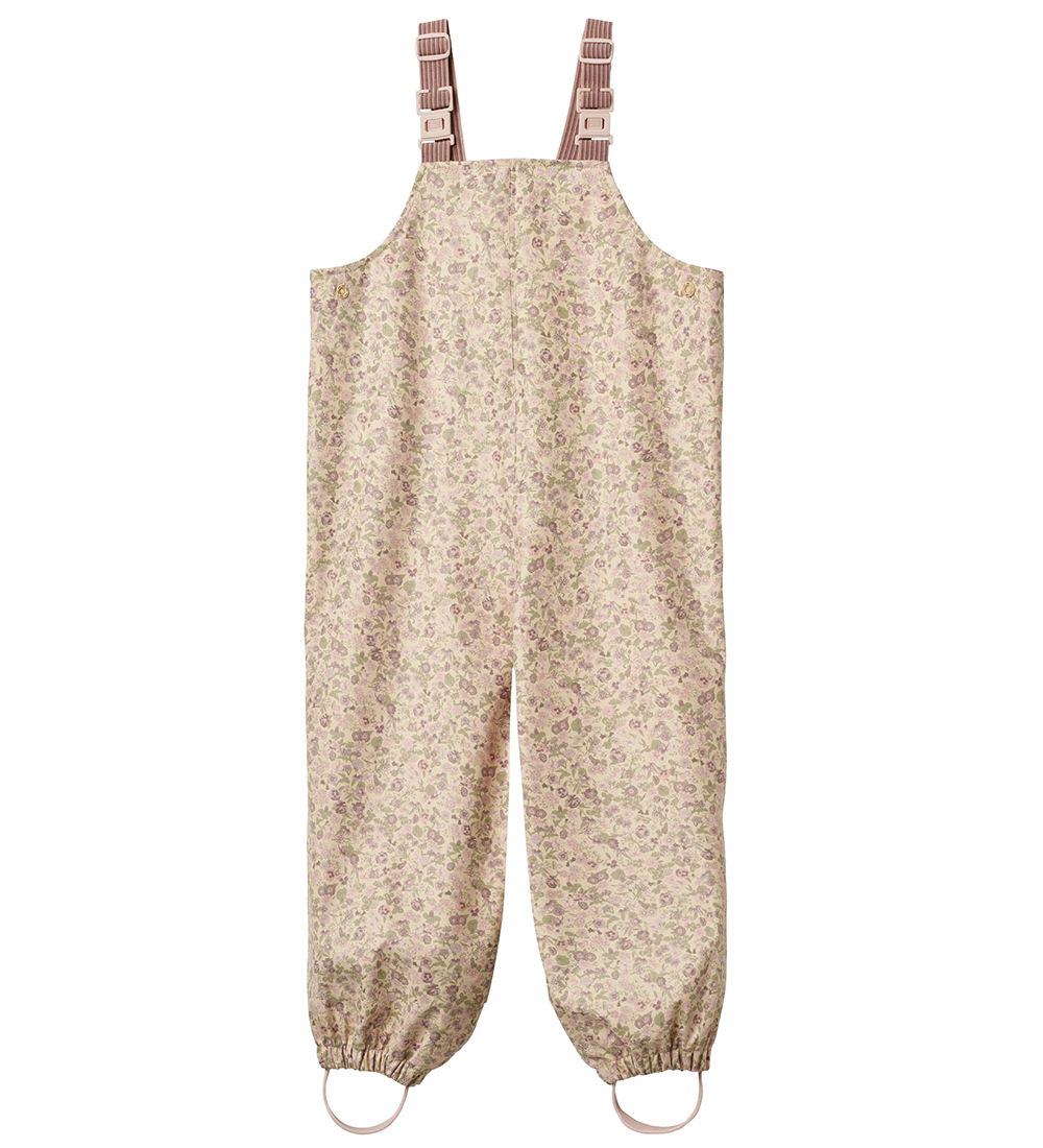 Wheat Rain Pants w. Suspenders - PU - Charlo - Rose Flower Field