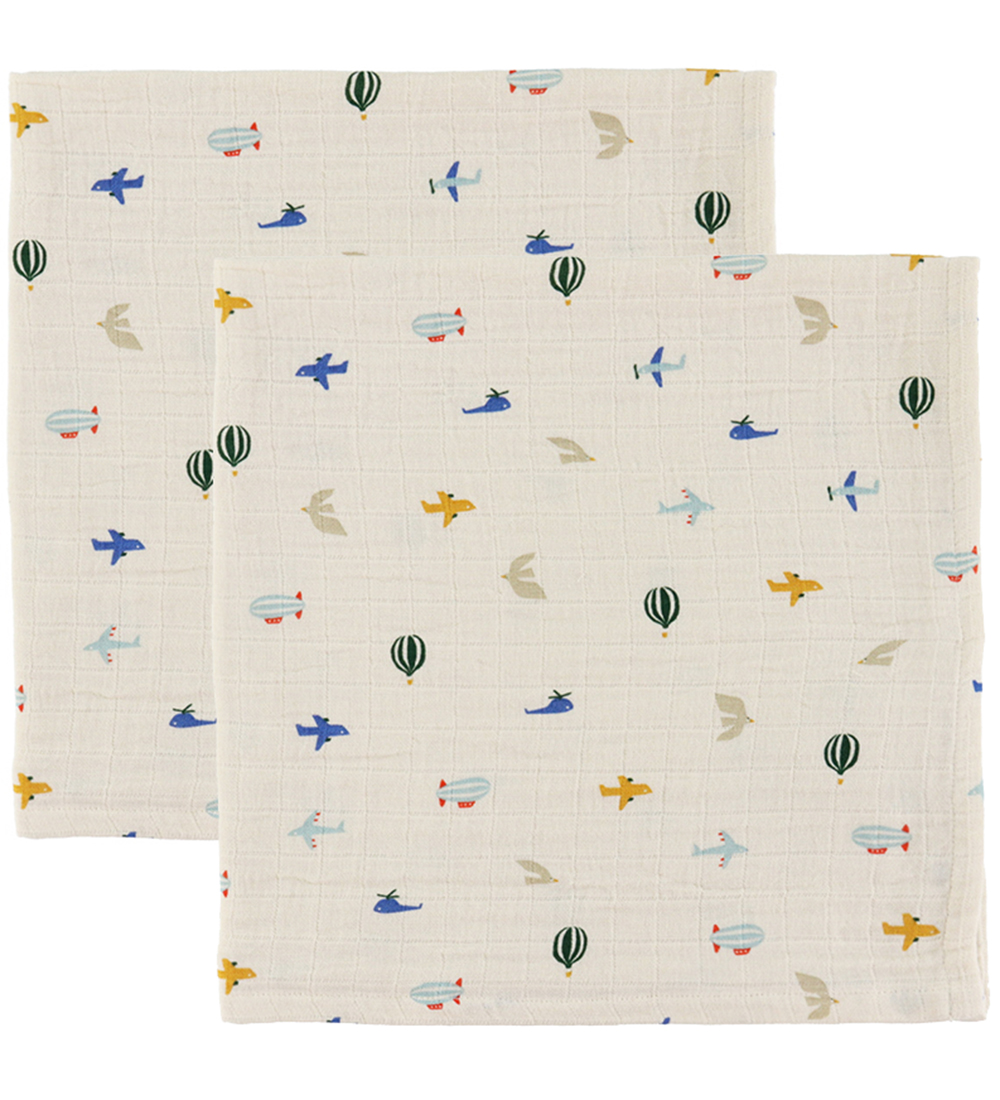 Liewood Muslin Cloths - 2-Pack - 65x65 cm - Lewis - Aviator/Ecru