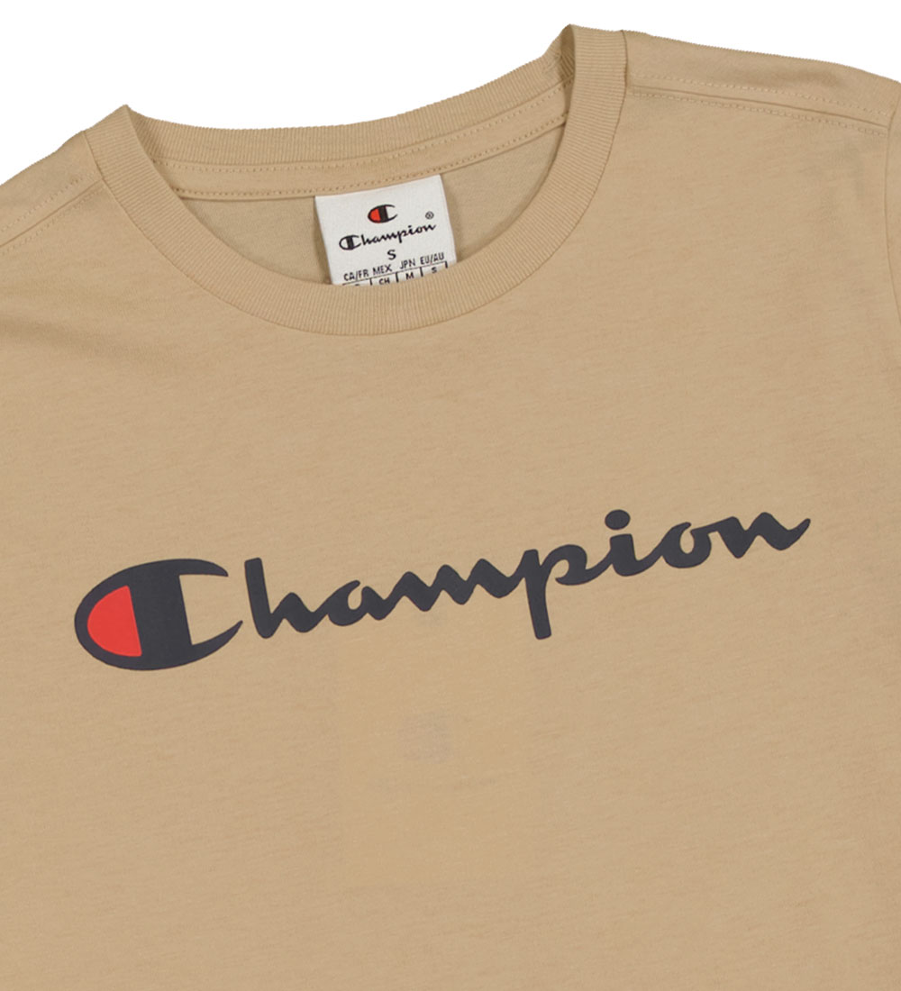 Champion T-shirt - Beige m. Logo