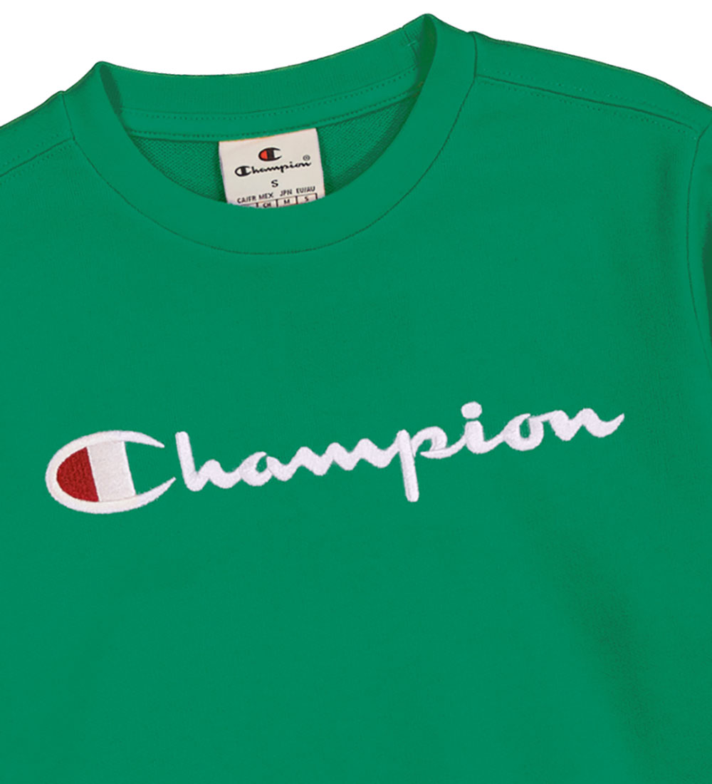 Champion Sweatshirt - Crew neck - Green w. Logo