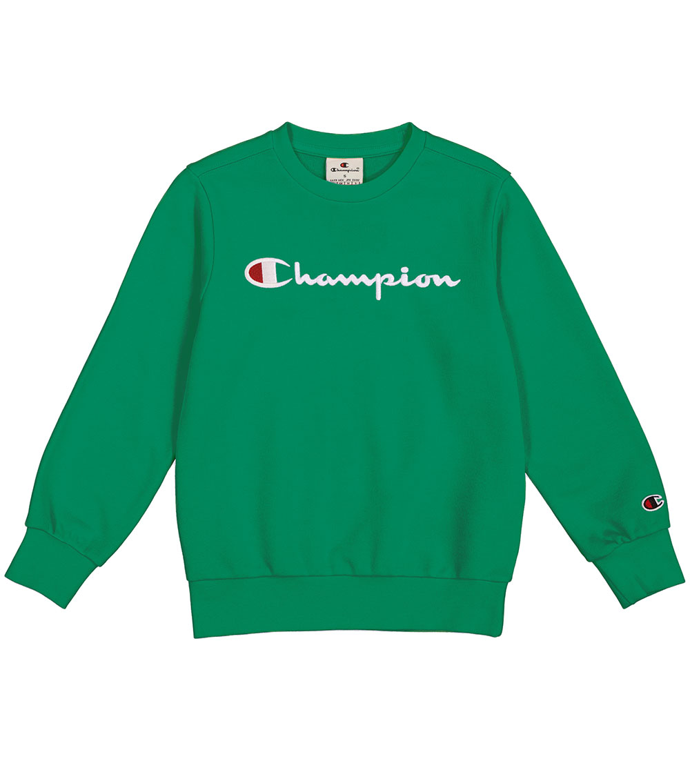 Champion Sweatshirt - Crew neck - Green w. Logo