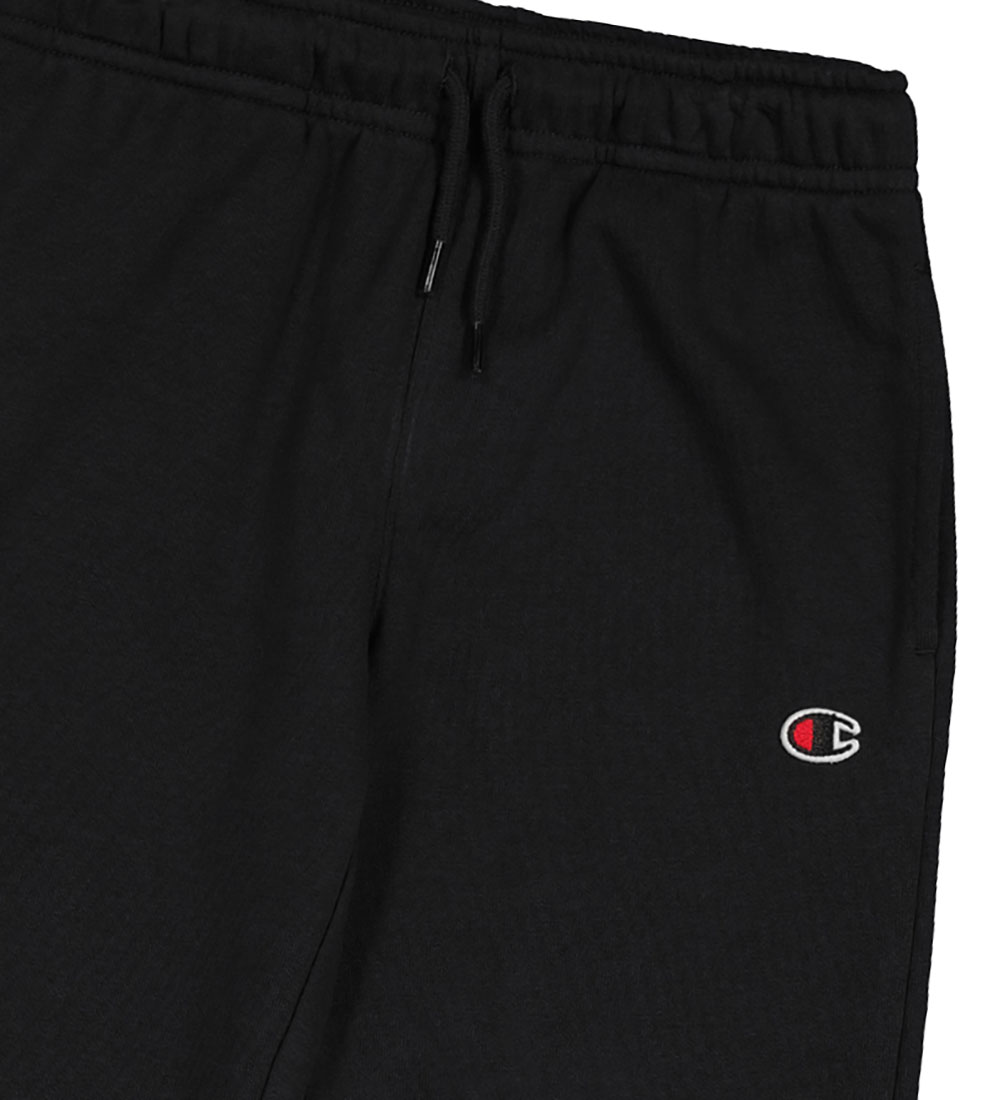 Champion Sweatpants - Elastic Cuff - Black w. Logo