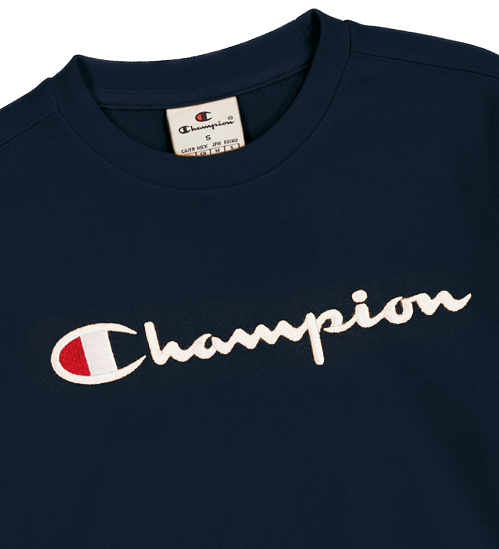 Champion Peysa - Crewneck - Dökkblátt M. Lógó
