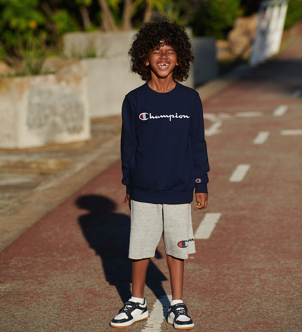 Champion Peysa - Crewneck - Dökkblátt M. Lógó