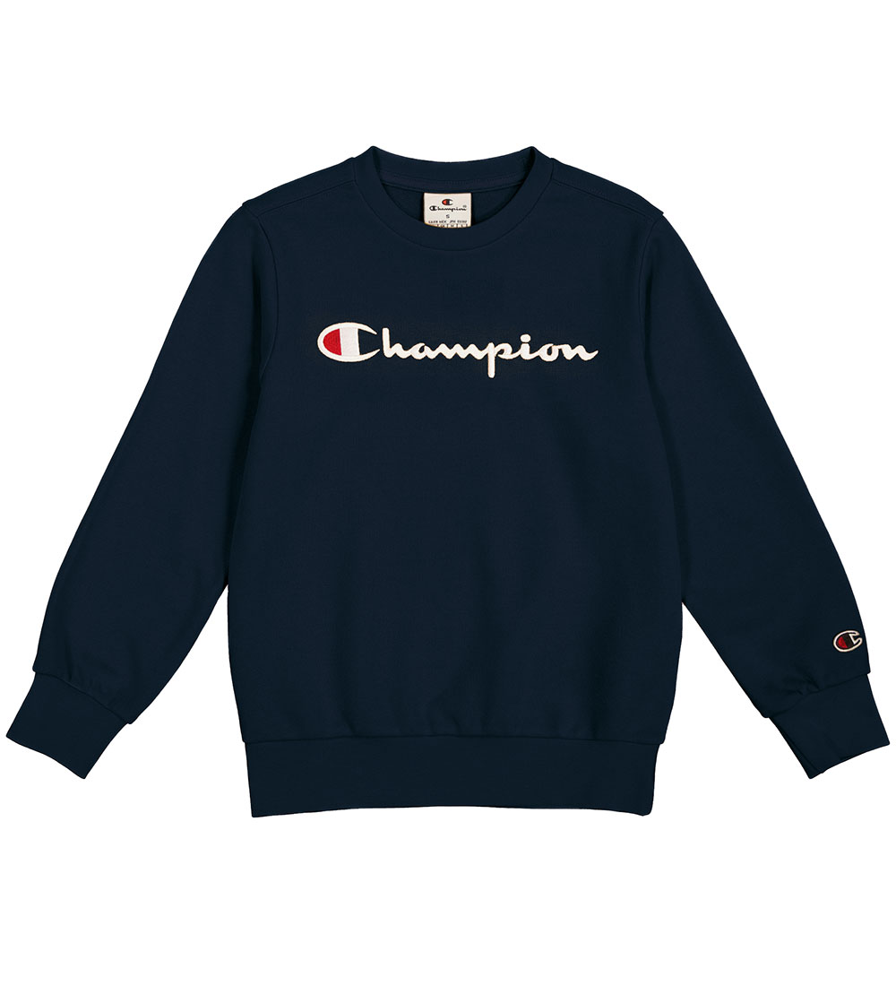 Champion Peysa - Crewneck - Dökkblátt M. Lógó