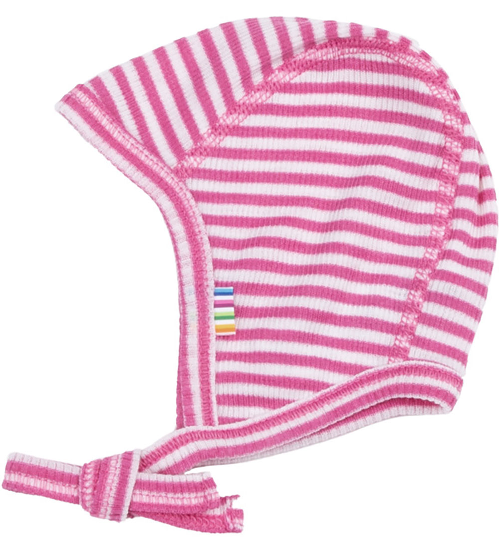Joha Baby Hat - Rib - Wool/Silk - Off White/Pink
