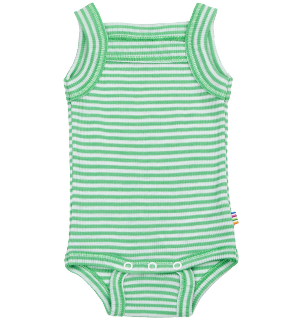 Joha Romper mouwloos - Rib - Wol/Zijde - Off White/Groen