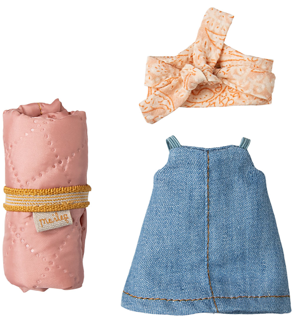 Maileg Wandering Mouse - Big Sister - Denim Dress