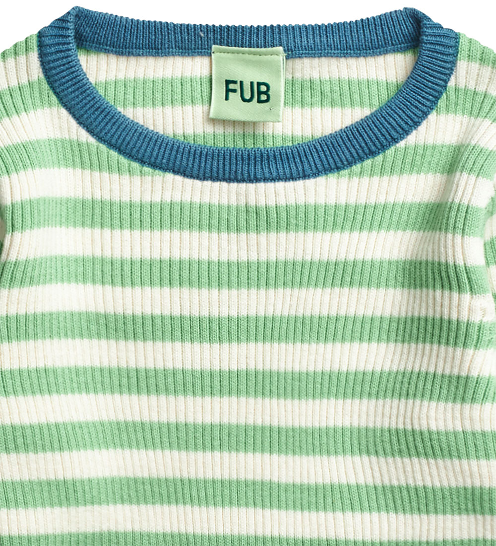 FUB Blouse - Rib - Ecru/Emerald