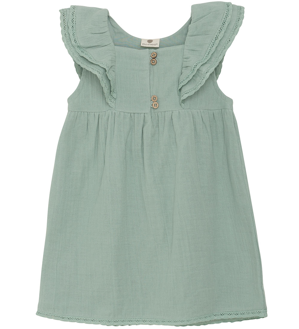 En Fant Dress - Muslin - Jadeite w. Lace