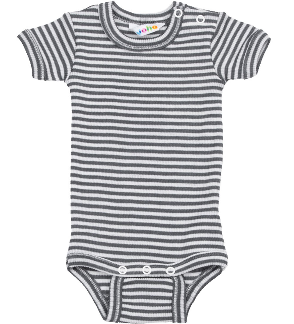 Joha Bodysuit s/s - Rib - Wool/Silk - Dark Grey