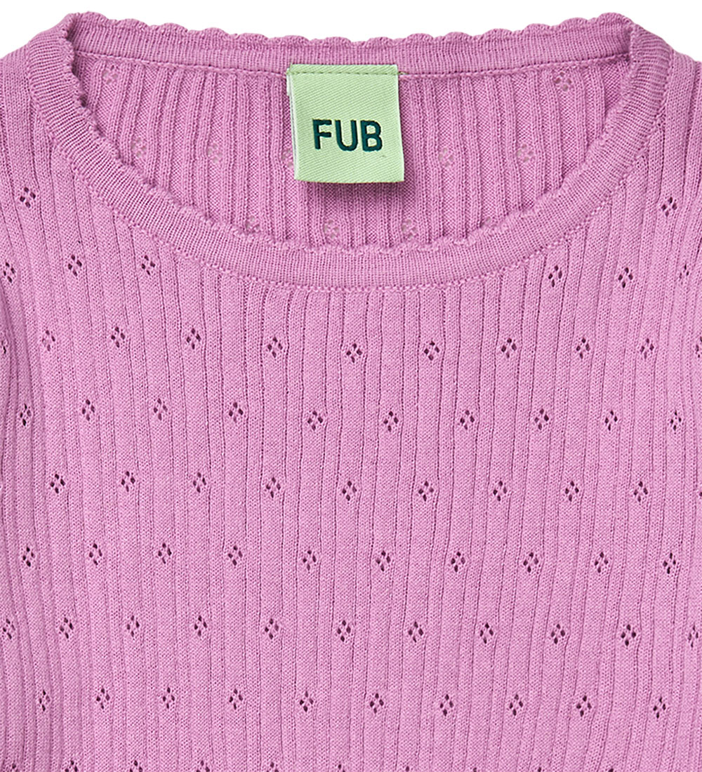 FUB T-shirt - Rib - Pointelle - Orchid